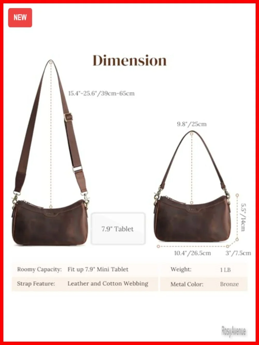 S-ZONE Small Leather Hobo Crossbody Bag Women 2 Straps